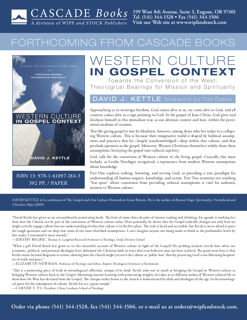 Western Culture in Gospel Context Flyer